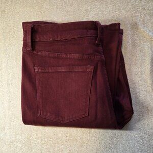 Lauren Conrad Maroon-Burgundy High Rise Fitted Flare Jeans NWT